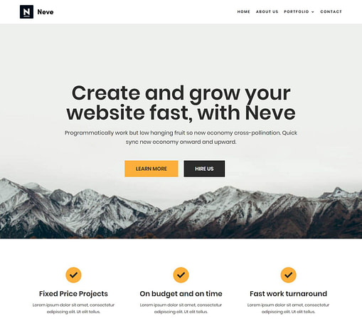 web agency neve - free wordpress theme
