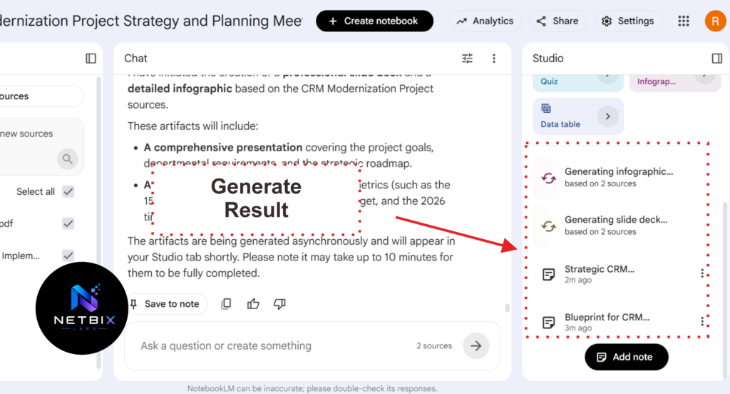How to Use NotebookLM for Research and Meeting Summaries - Generate