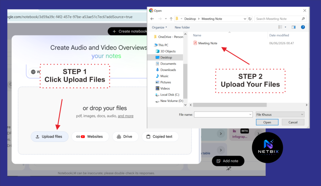 How to Use NotebookLM for Research and Meeting Summaries - Upload Files